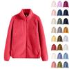 Women's Fleece Long Sleeved Plush Coral Fleece Zipper Warm Jacket