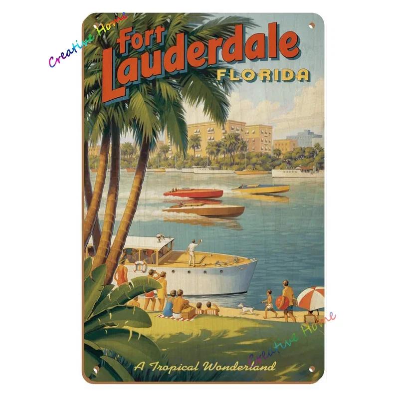 Металлическая табличка Key West Southernest Point Florida Poster Tin Sign Home Beach Club Club House Wall Decoration Retro Metal Plate