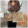 Новые сумки из плетеного холста с жемчужной цепочкой, сумки через плечо, женская сумка для покупок