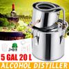 Efficient 3/5/8GAL Distiller Moonshine Alcohol Distiller Household Stainless Steel DIY Water Wine Essential Oil Brewing Kit