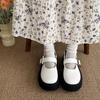 Big Head and Small Leather Shoes, New Models In Autumn and Winter 2025, Simple Shallow Mouth Thick-soled Muffin, One Word Mary Jane Boat Shoes, Sing