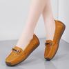 Женские весенне-летние новые мягкие кожаные туфли на плоской подошве с мягкой подошвой, удобные однобортные туфли для людей среднего и пожилого возраста