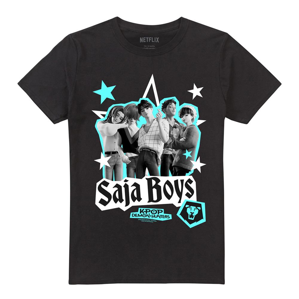 K-Pop Demon Hunters Unisex Adult Saja Boys Scrapbook Stars T-Shirt