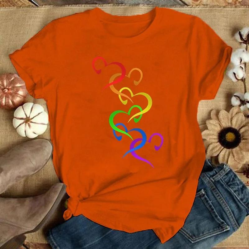 Футболка с принтом любви ЛГБТ Женская Мужская Футболки Круглый вырез