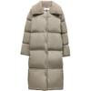 ONLY Women's Loose Fit Mid-Length 90% Duck Down Jacket with Plush Lapel