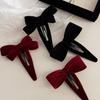 New Bowknot BB Clip Wine Red New Barrettes Autumn Winter Side Clip New Bang Clip Cropped Hair Pin Barrettes Headdress