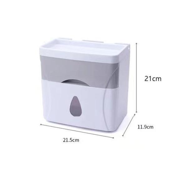WTEMPO Двухслойная настенная коробка для салфеток, ящик для неперфорированной бумаги, водонепроницаемая стойка для хранения туалетной бумаги, стойка для салфеток в рулонах