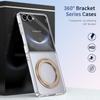 Для Samsung Galaxy Z Flip7 6 5 4 3 HD Clear 360° Поворотный Держатель Металлическое Кольцо для Линзы Закаленное Стекло Пленка Чехол для Телефона с Беспроводной Зарядкой