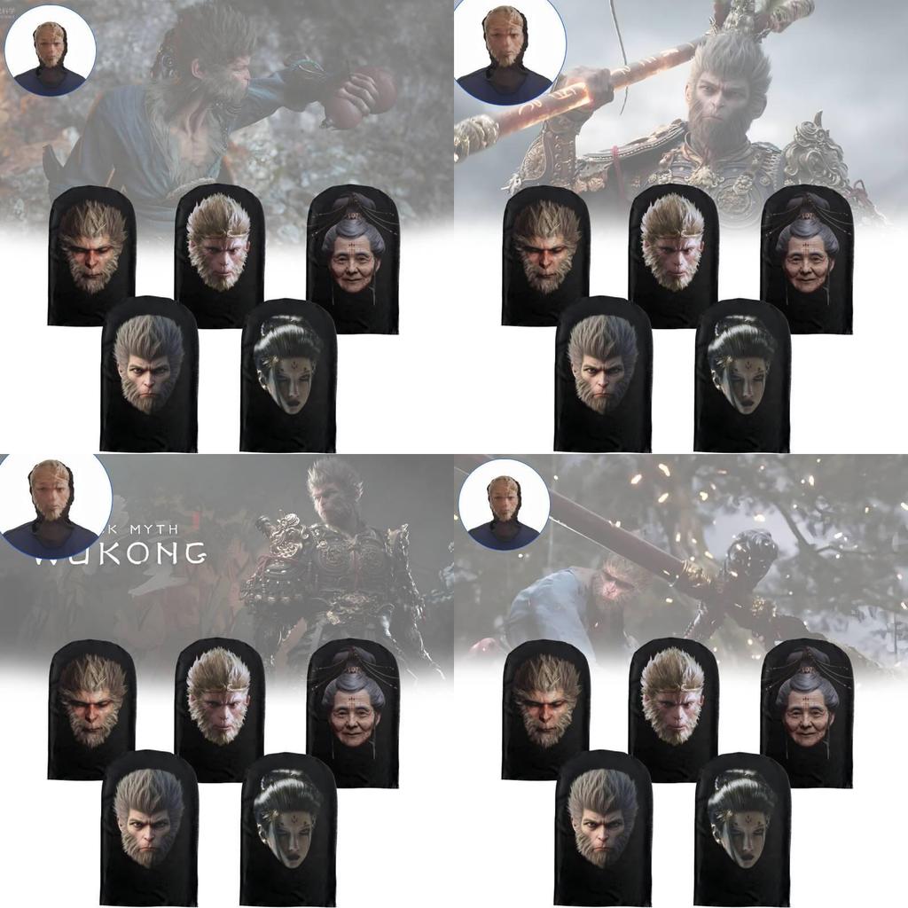 Многофункциональная маска на голову Black Myth Wukong, стильное покрытие лица Сунь Укуна для вечеринок