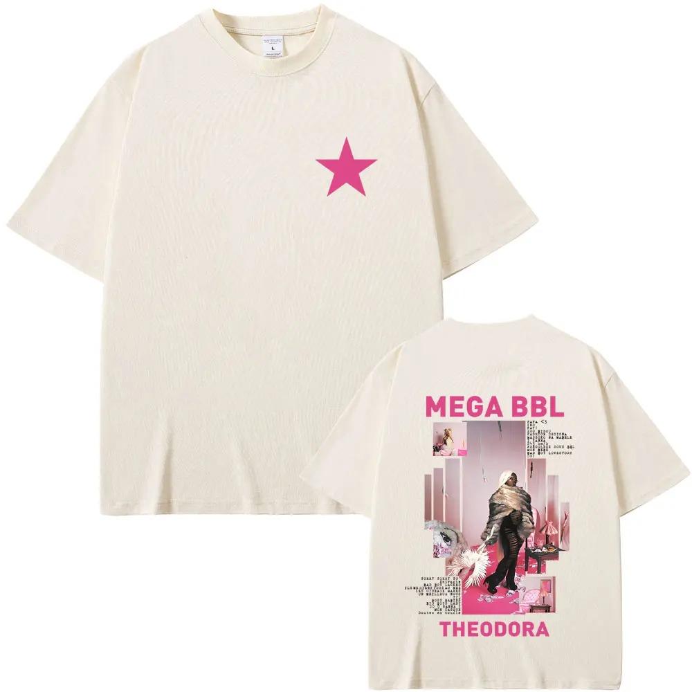 Футболка с графикой альбома рэпера Theodora Mega Bbl для мужчин и женщин, модная футболка в стиле поп-музыки, большие размеры, уличная одежда, хлопковый топ, хип-хоп, мягкий