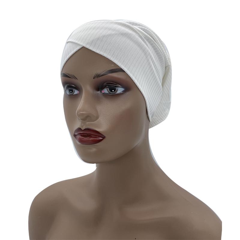 Ribbed Cross Front Under Scarves Muslim Inner Hijab Cap