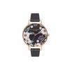 Olivia Burton Women's Watch, Bejeweled Florals Black & Rosegold OB16BF04