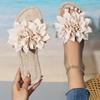 Flat Bottomed Sandals for Women's Summer New Style, Comfortable and Versatile for Outdoor Wear, Flower Beach Slippers