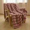 Luxury Solid Color Faux Rabbit Fur Blanket Winter Thickened Warm Faux Fur Blanket Soft Fluffy Throws Blankets for Sofa Bed Naps