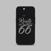 America Route 66 Phone Case For iPhone 15,14,13,12,11 Plus,Pro,Max,XR,XS,X,7,8 Plus,SE,Mini Black Silicone Soft