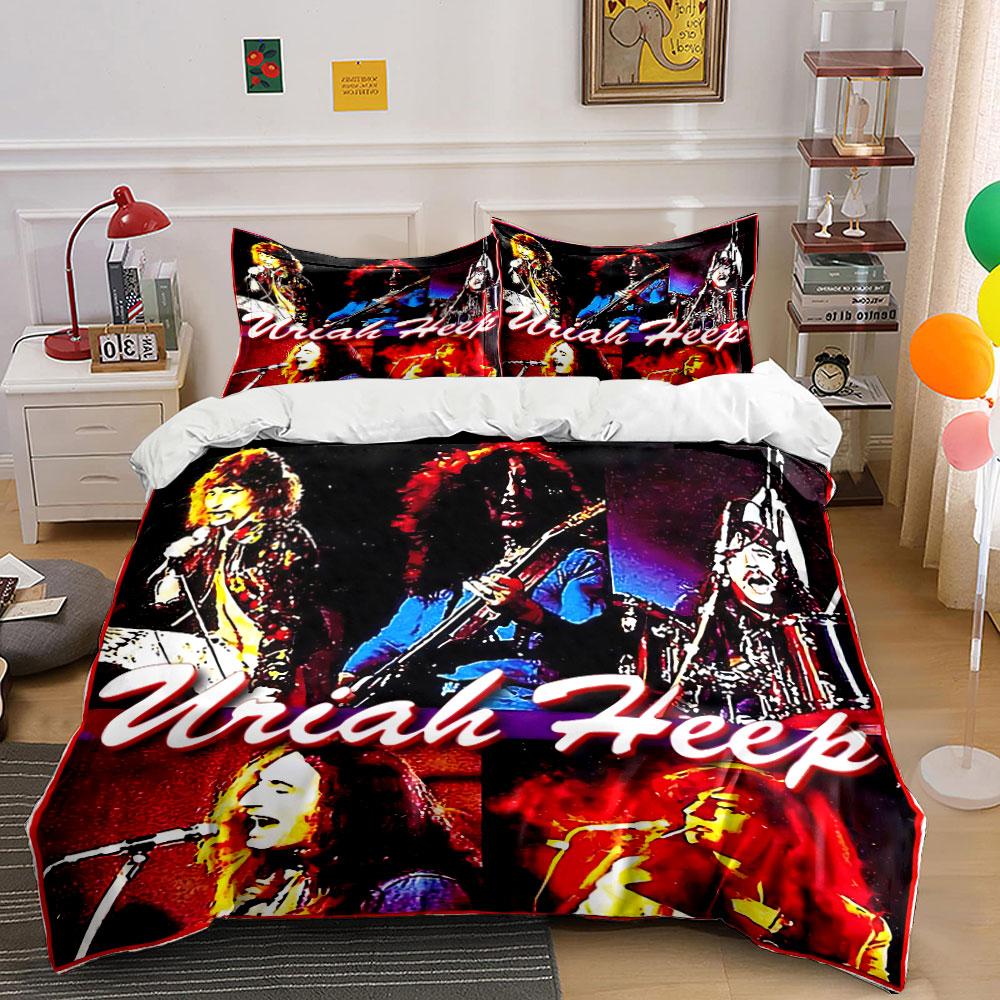 "Uriah Heep Band Montage" Bedding Duvet Cover Set Duvet Cover Pillowcases (1*Duvet Cover 2*Pillowcases, without duvet insert)