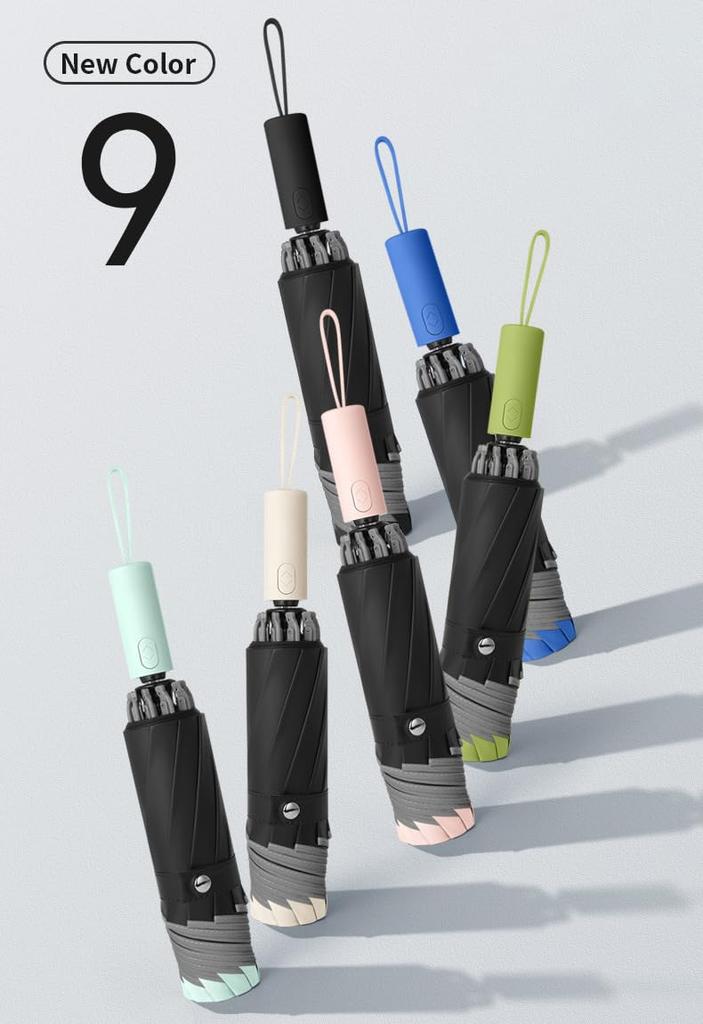 Складной зонт с обратным сложением, высокая плотность 310T, безопасная конструкция для предотвращения автоматического открытия и отражения УФ-излучения от стекла, ветра, дождя и солнечного света