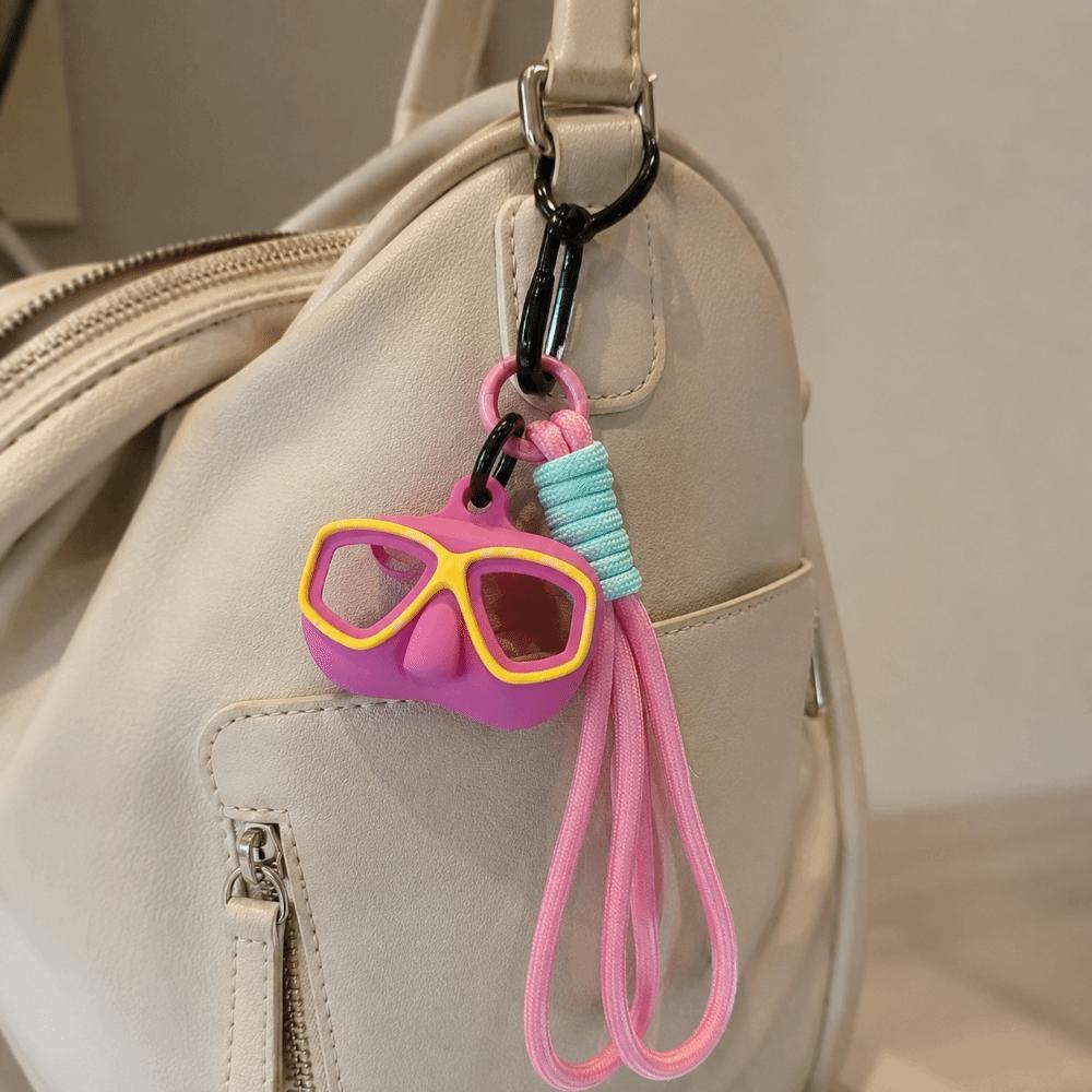Colorful Fashion Braided Rope Keyring Mini Bag Charm Fashion Diver Goggles Keychain  Daily