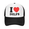 Модная Унисекс Кепка Тракер I Love Dilfs, Взрослая Регулируемая Бейсболка для Женщин и Мужчин, Уличная Кепка Тракер