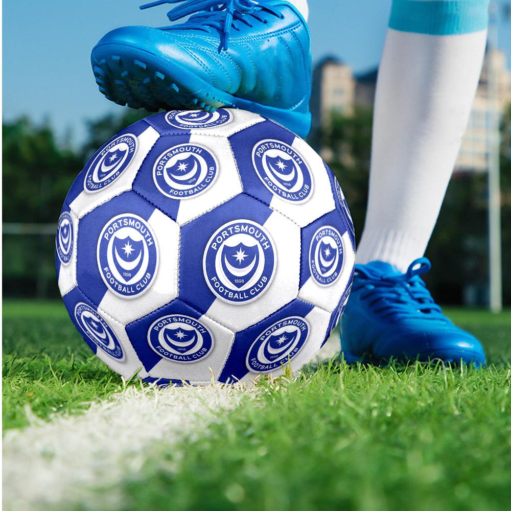 Portsmouth FC Size 5 Standard Football Durable Training Match Soccer Ball for Adult Outdoor Sports