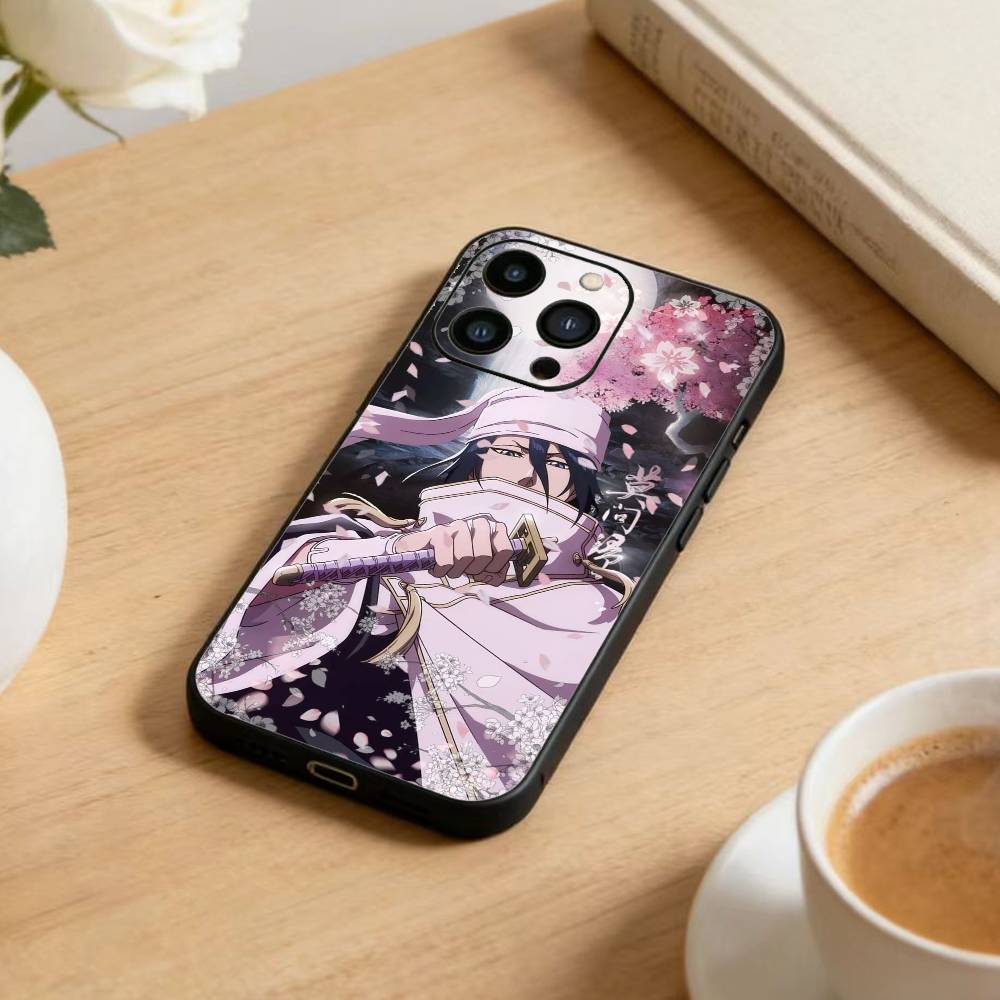 B-Bleach Anime K-Kuchiki Phone Case For iPhone 17 16 15 14 13 12 Max Plus Silicone Black Cover