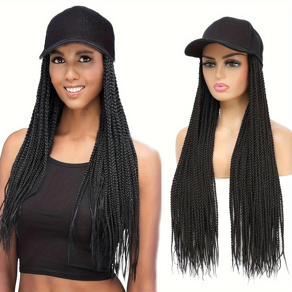 Стильный парик для бейсболки «Elegant Ombre» с косами длиной 28 дюймов — синтетические наращенные волосы для женщин, от черного до коричневого цвета