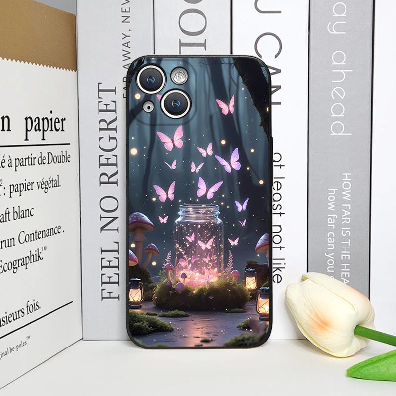 Красивый чехол для телефона с принтом «Лесная бабочка и книга» для iPhone 17 16 12 11 14 13 15 Pro Max Mini X XS MAX XR 7 8 Plus Мягкая крышка