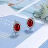 925 Sterling Silver Multi-color Round Crystal Zircon Earrings Anniversary Birthday Wedding Party Gift