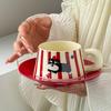 Cute Ceramic Coffee Cup Saucer Graduation Gift High Looking Holiday Souvenir Set Cartoon Puppy Cup Water Cup
