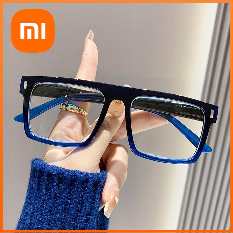 Xiaomi 2025Новый стиль квадратная оправа большой размер очки для чтения для похудения модные рисовые ногти очки для чтения