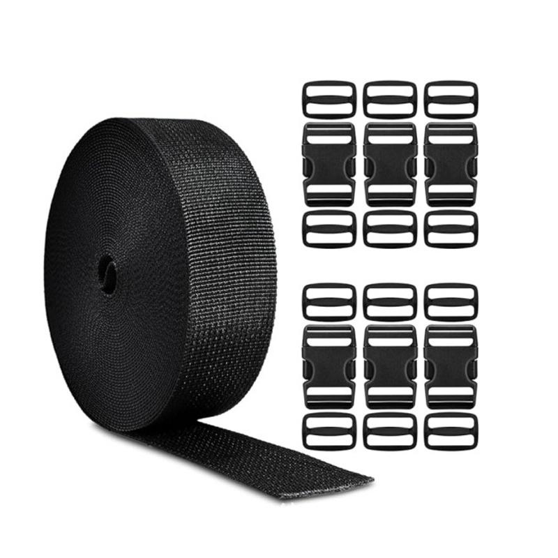 1 комплект 10 метров боковые сумки для самостоятельного рюкзака черный пластиковый нейлоновый ремень пряжка клипса
