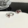 Niche Design Red Dripping Open Ring Irregular Love Personality Astral Lava Index Finger Ring Female