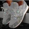 Women'S Shoes Trend  Sneakers Glitter Women Vulcanized Shoes Female Height Increase Chunky Sneaker Running Sparkling Shoes