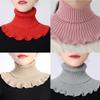 Korean Solid Knit Scarf Women Autumn Winter Cross Bow Versatile Decorative Wool Fake Collar Neck Warmer