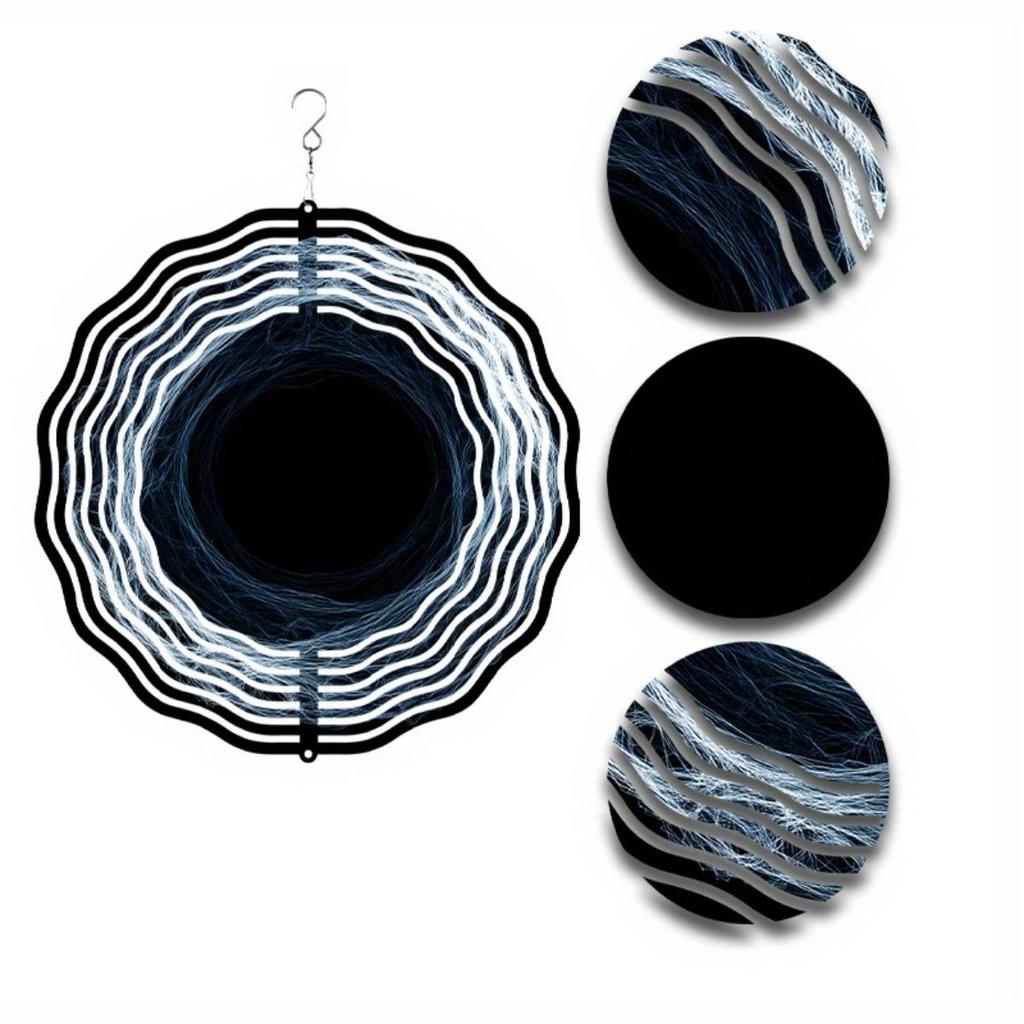 10-дюймовый черно-белый ветряной спиннер, уличный декор, вращающийся на 360 градусов крючок, подвесное садовое украшение для весны и лета, креативная идея для подарка