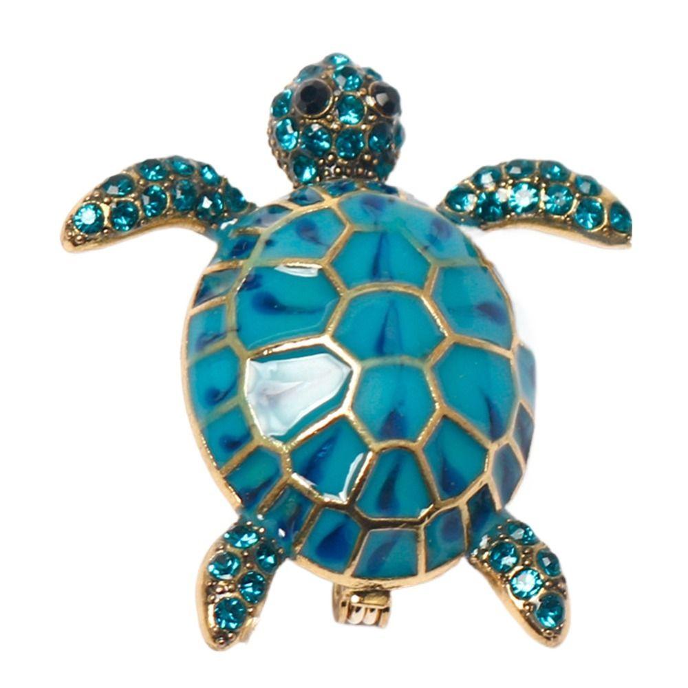 Classic Animal Rhinestone Brooch Jewelry Tortoise Badge Women Turtle Brooches  Shawl