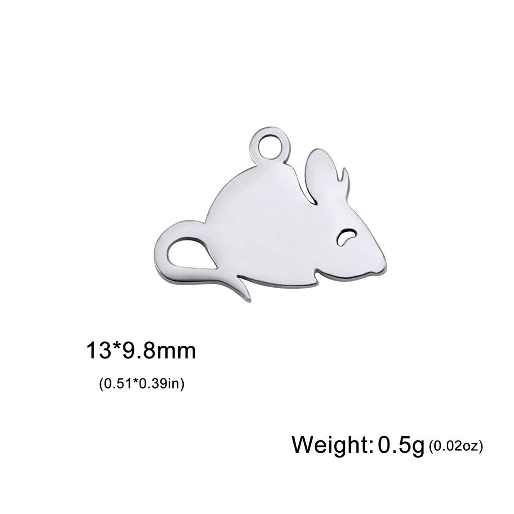 5 Pieces of Animal Stainless Steel Jewelry Made of Dragonfly Butterfly Cat Elephant Dolphin DIY Bracelet Accessories as Gifts