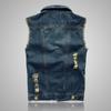 Мужские повседневные винтажные жилеты больших размеров, джинсовый жилет без рукавов