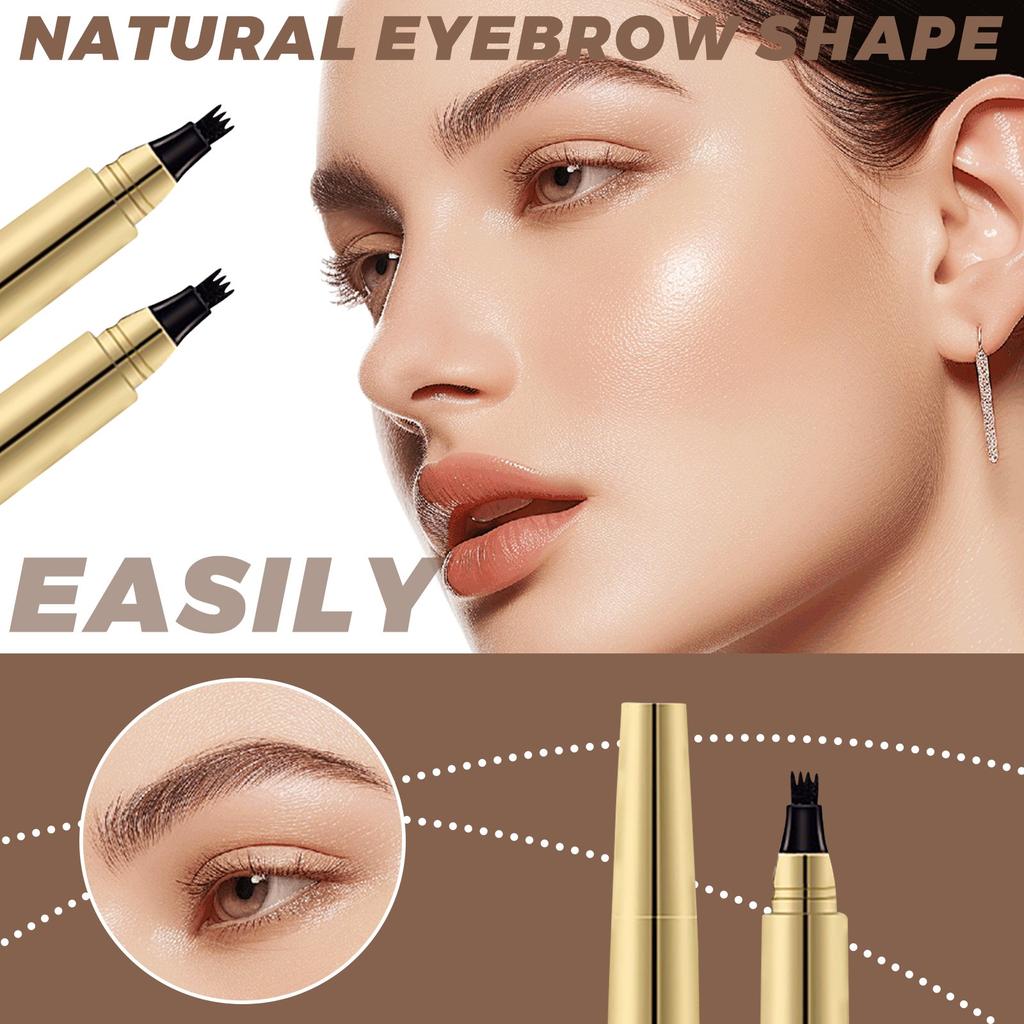 Трехмерный макияж четырехзубчатый карандаш для бровей водостойкий и против пота волос натуральный не размазывается для начинающих 1,5 мл