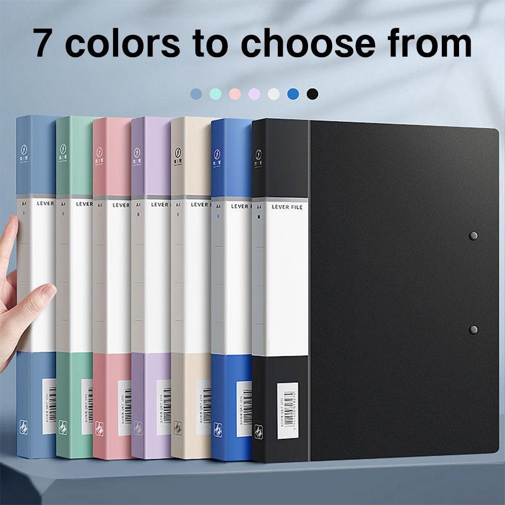 PP A4 File Folder Long Double Clips Archives Binder Creative Document Bag School Office
