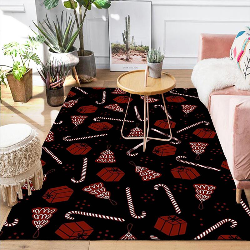 1Pc Christmas Plaid Snowflakes Rug Office Carpet Indoor Outdoor Doormat Nonslip Soft And Comfortable Living Room Christmas Halloween Gift D91832