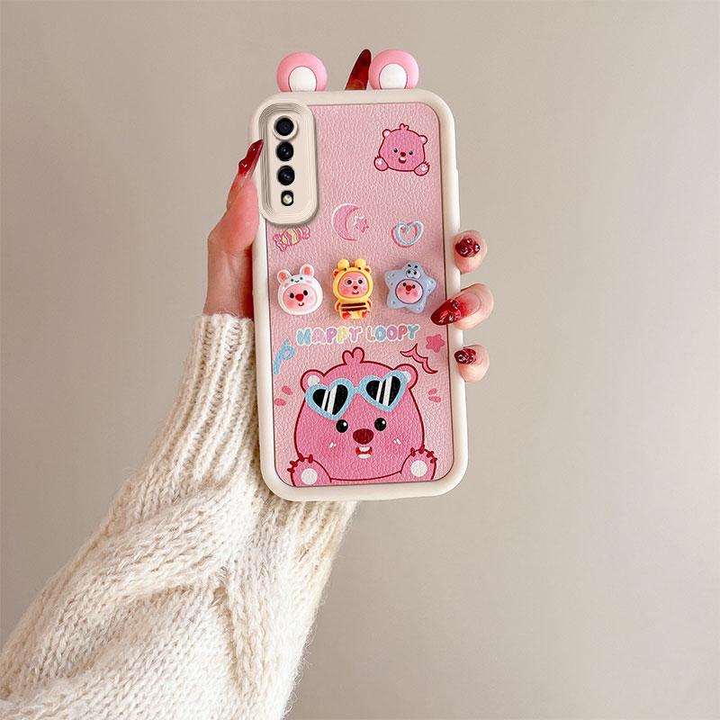 KEYSION Милый чехол с 3D-мультяшным изображением уха для Samsung A50 A50S с браслетом, мягкий силиконовый противоударный чехол для задней панели телефона Galaxy A30S