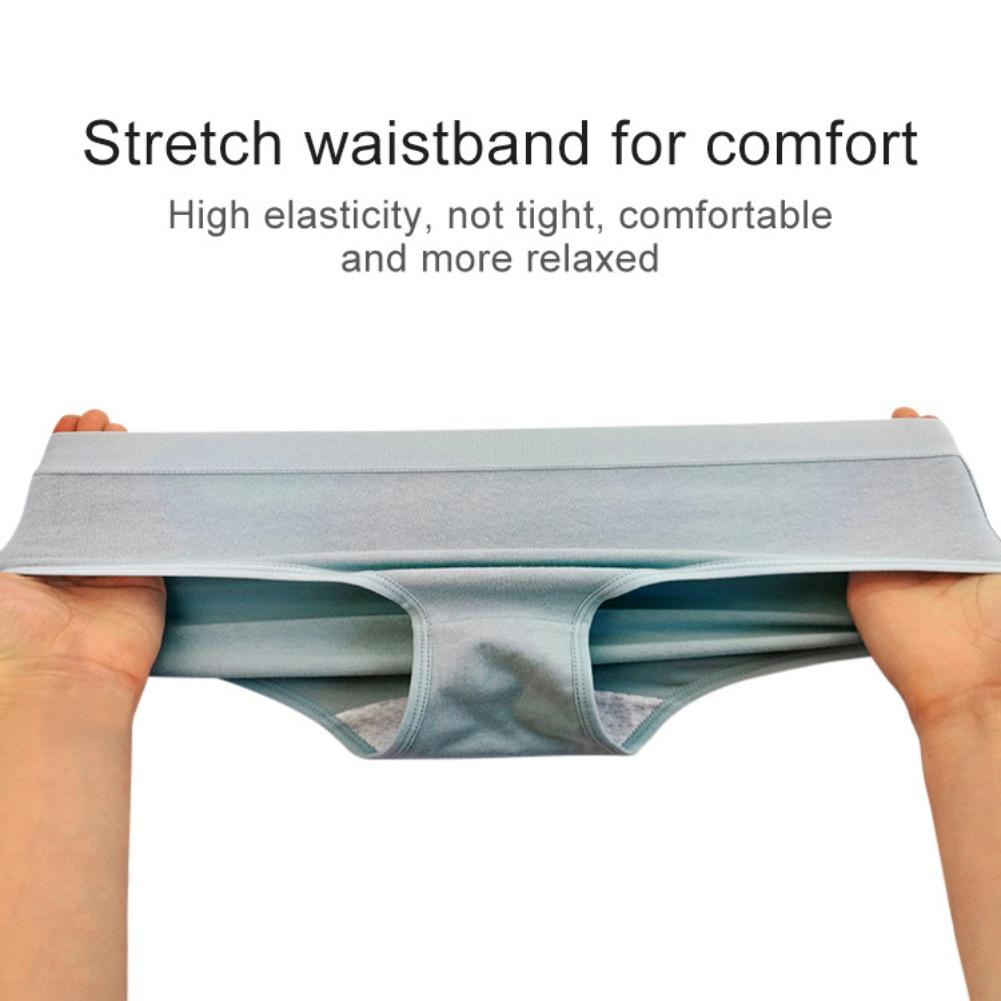 Ladies Solid Color Wrap Hip Panties Mid-rise Triangle Cotton Panties