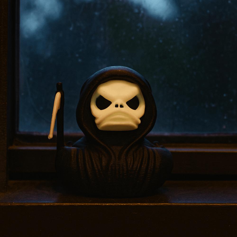 3D Printed Spooky Halloween Duck Figurine Handicraft Grim Reaper Duck Ornament Haunted House
