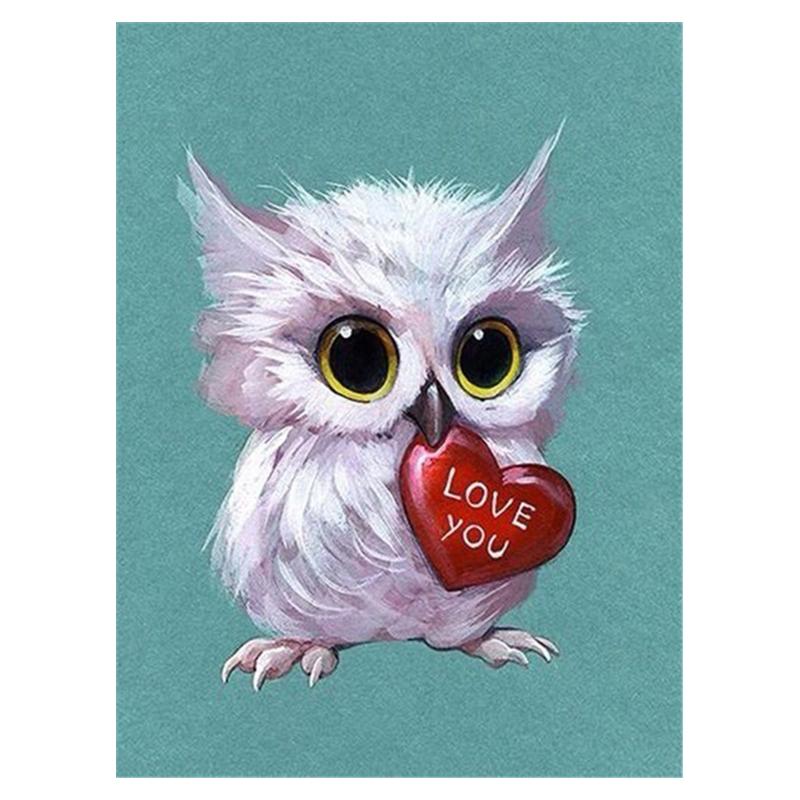 5D Diy алмазная живопись Сова, набор для вышивки крестом, полная дрель, круглая вышивка, мозаика, мультяшная художественная картина, декор из стразов, подарок