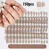 Semi-Transparent Press On Nails Glossy Finish French False Nails New Fake Nails  for Daily Wear