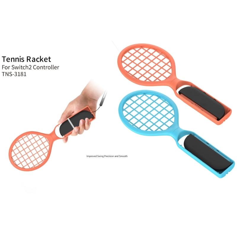 2Pcs Tennis Racquet Grip with Wrist Strap for NS2 Controller Tennis Racket Handle Grips Smooth Operation