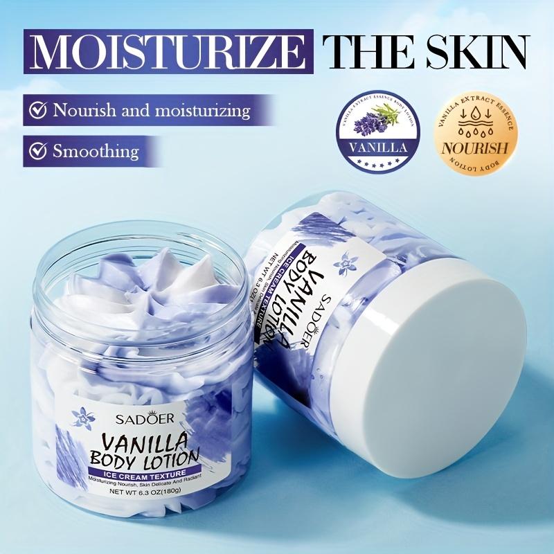 180g Vanilla Body Lotion - Ice Cream Texture Moisturizing Mixed Salad Flower Body Cream - Hydrating, Rejuvenating and Nourishing Dry Skin