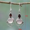 Wedding Jewelry Hook Multi-Gemstone Ear Stud Moonstone Earrings Opal Stone Garnet Ruby Chalcedony