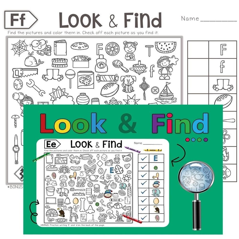 Interactive Find & Color Book Thicken Paper Enhanced Attention Hidden Object Coloring Book Observation Skills Seek & Color Book